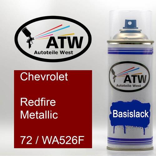 Chevrolet, Redfire Metallic, 72 / WA526F: 400ml Sprühdose, von ATW Autoteile West.